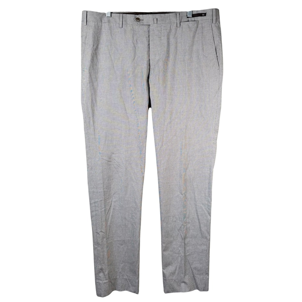PT01 Trousers Mens 40x33 Houndstooth Slim Fit Stretch Cotton Dress Pants